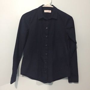Everlane Navy Poplin Cotton Button Down Shirt